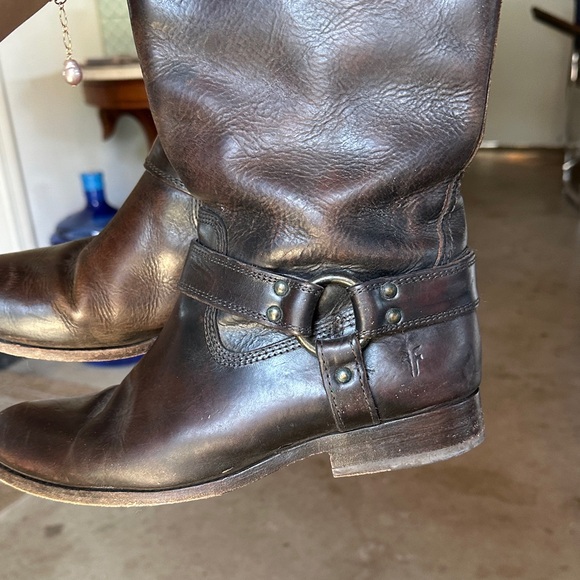 Frye Dark Brown Leather Riding Boots - Picture 7 of 12